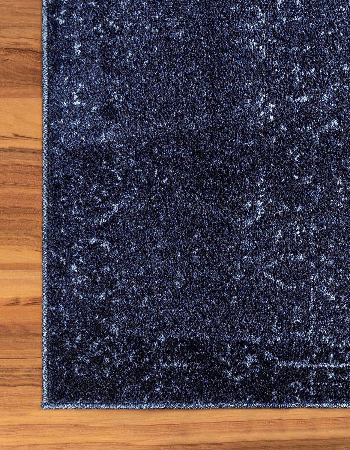 Reversible Tufted Spot Blue 4'x6' Easy-Care Synthetic Rug