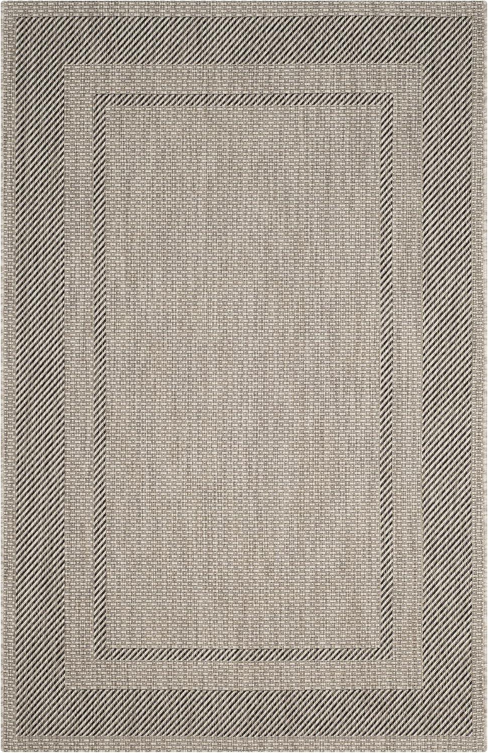 Courtyard CY8477 Power Loomed Indoor/Outdoor Area Rug - Beige/Black - 5'3"x7'7" - Safavieh.