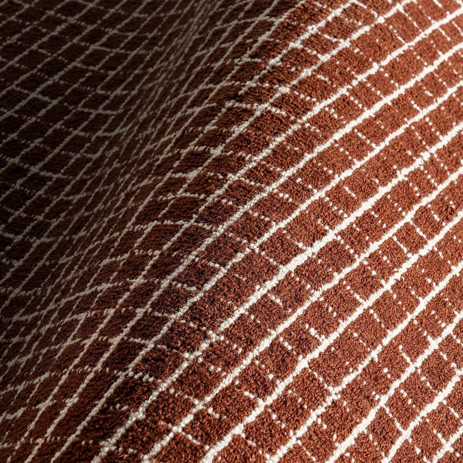 Nuloom Melrose Checked Wool Area Rug, 9' x 12', Chestnut