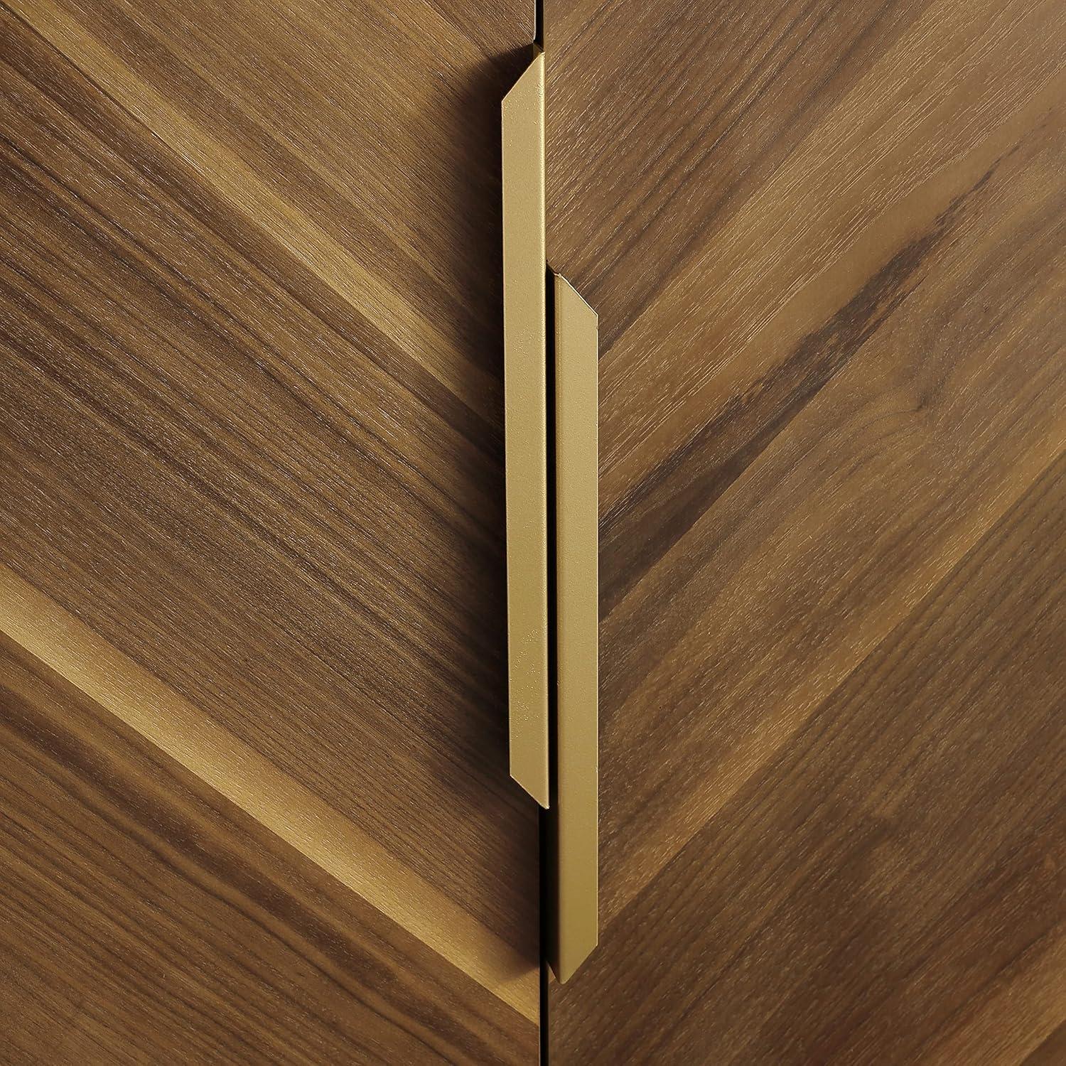 Art Leon 2-Door Console Cabinet Rustic Kitchen Table Wood Frame Sideboard, Brown