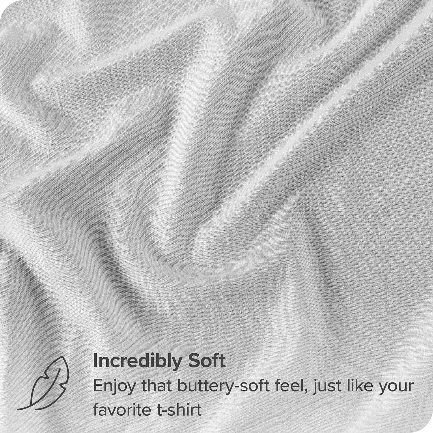 Bare Home Organic 100% Cotton Jersey Knit Fitted Sheet