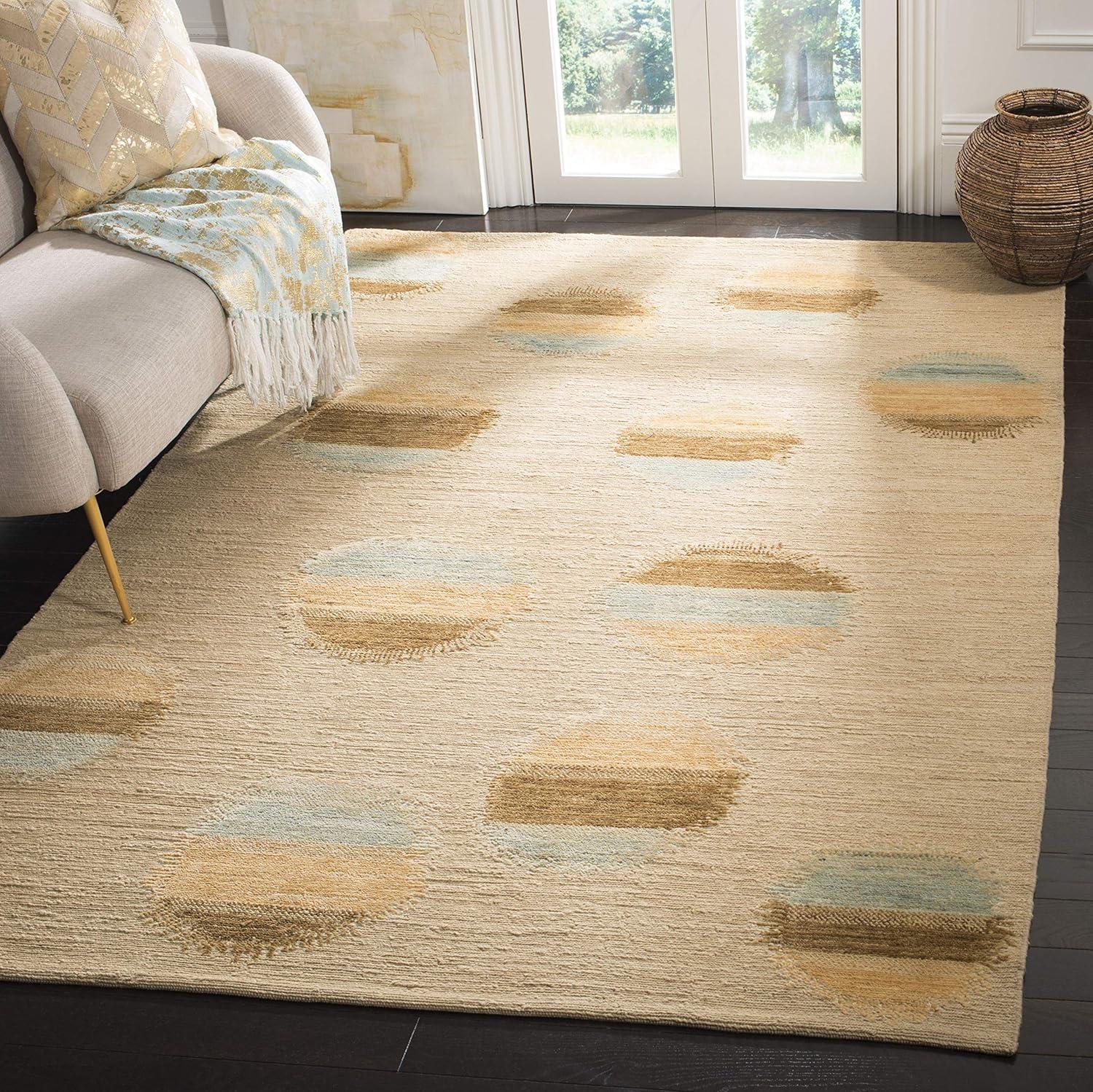 Safavieh Valerie Hand Knotted Wool Pile Geometric Rug in Beige