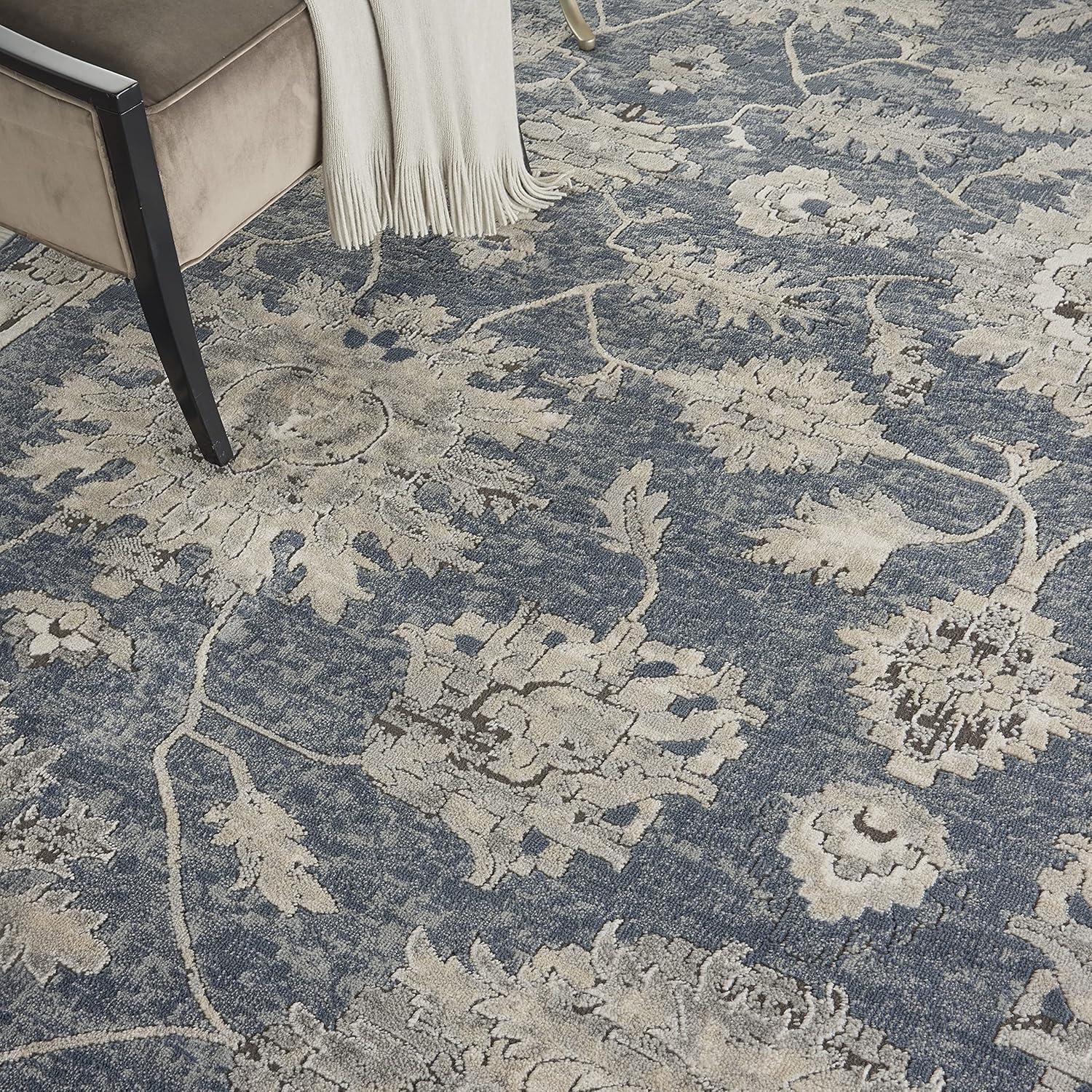 Nourison Concerto Floral Blue/Beige 6'7" x 9'6" Area Rug, (7x10)