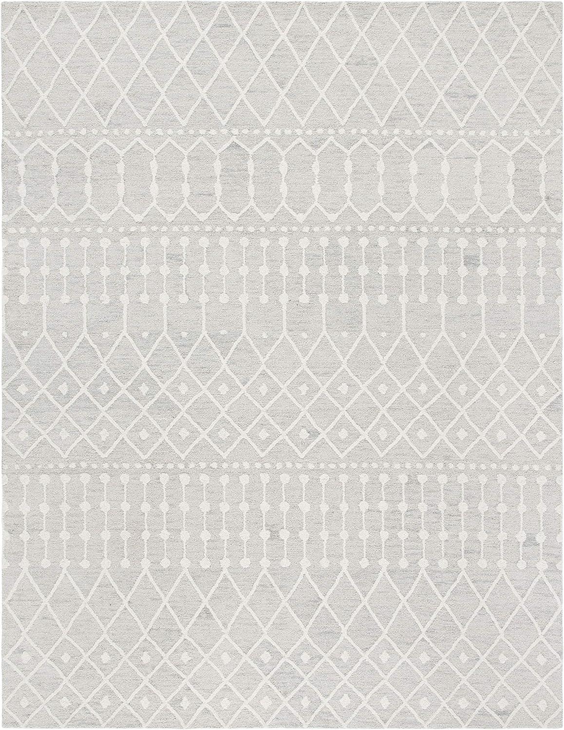 Blossom BLM115 Hand Tufted Area Rug - Silver/Ivory - 8'x10' - Safavieh.