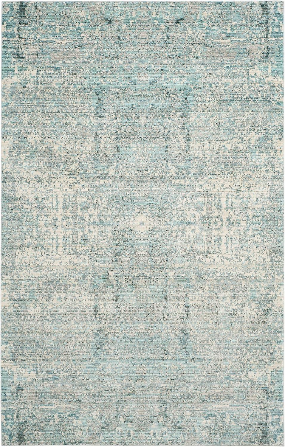 Mystique MYS971 Power Loomed Area Rug Teal / Multi 4' X 6' - Safavieh.
