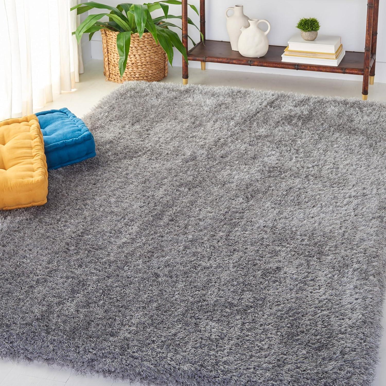 Luxe Shag SGX160 Hand Tufted Indoor Area Rug - Grey - 5'x8' - Safavieh