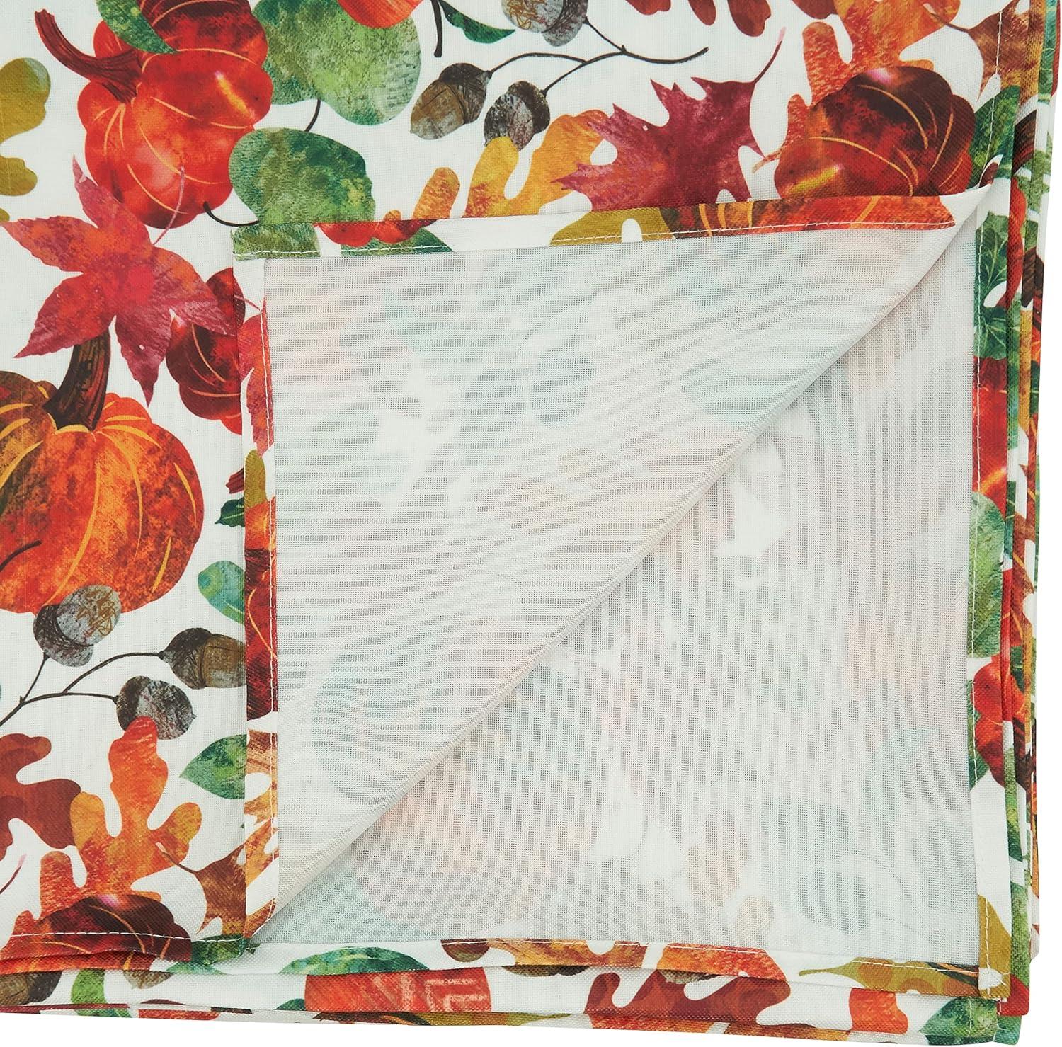 Saro Lifestyle Pumpkin Foliage Printed Tablecloth