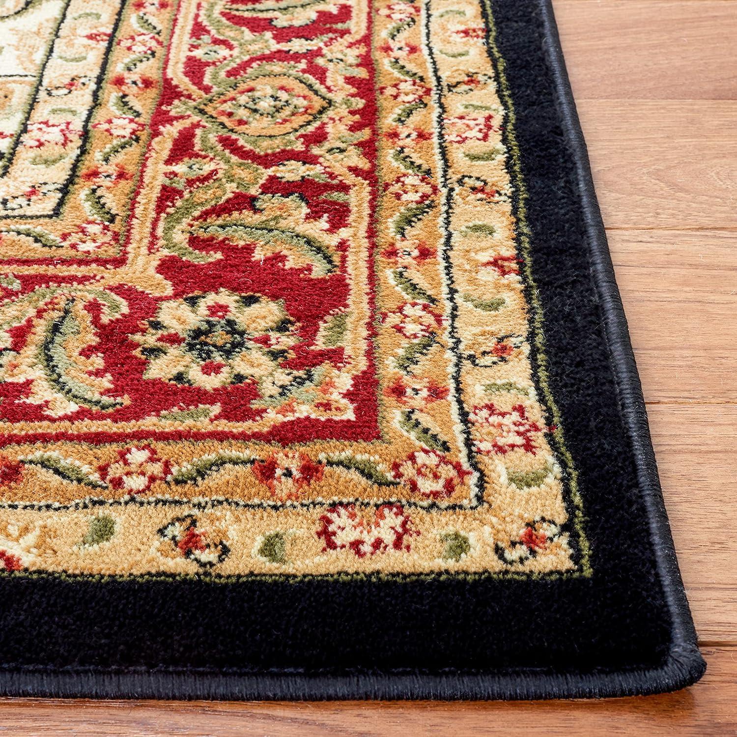 SAFAVIEH Lyndhurst Miranda Floral Area Rug, Black/Red, 5'3" x 7'6"