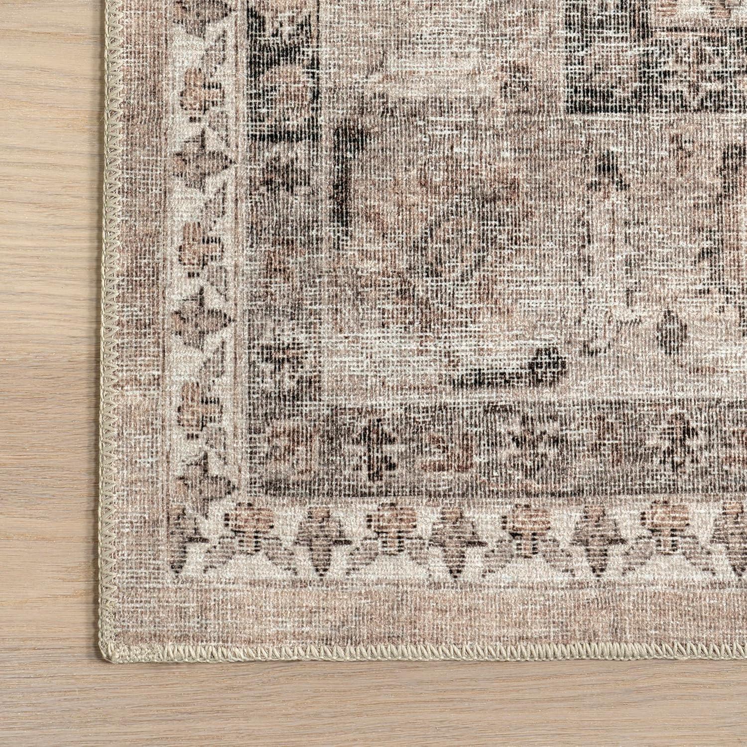 Nuloom Davi Faded Spill Proof Treated Pet Friendly Premium Machine Washable Area Rug, 3' x 5', Stone