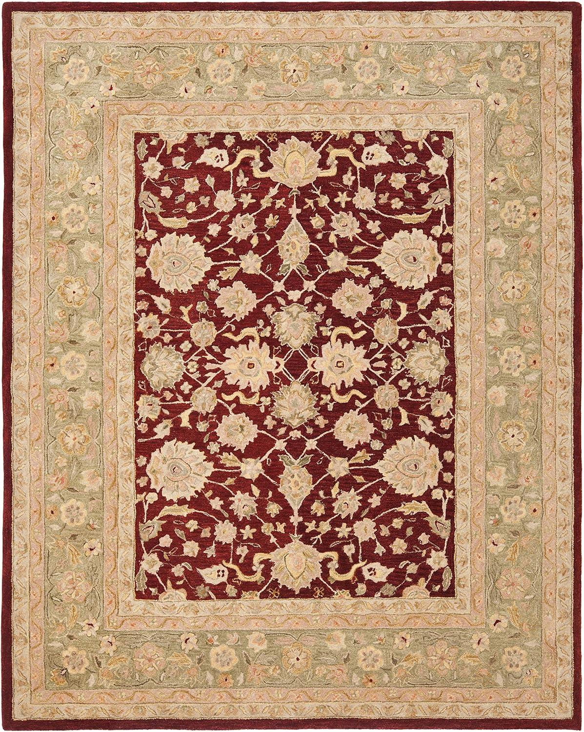 Anatolia AN522 Hand Tufted Indoor Area Rug - Red/Moss - 8'x10' - Safavieh