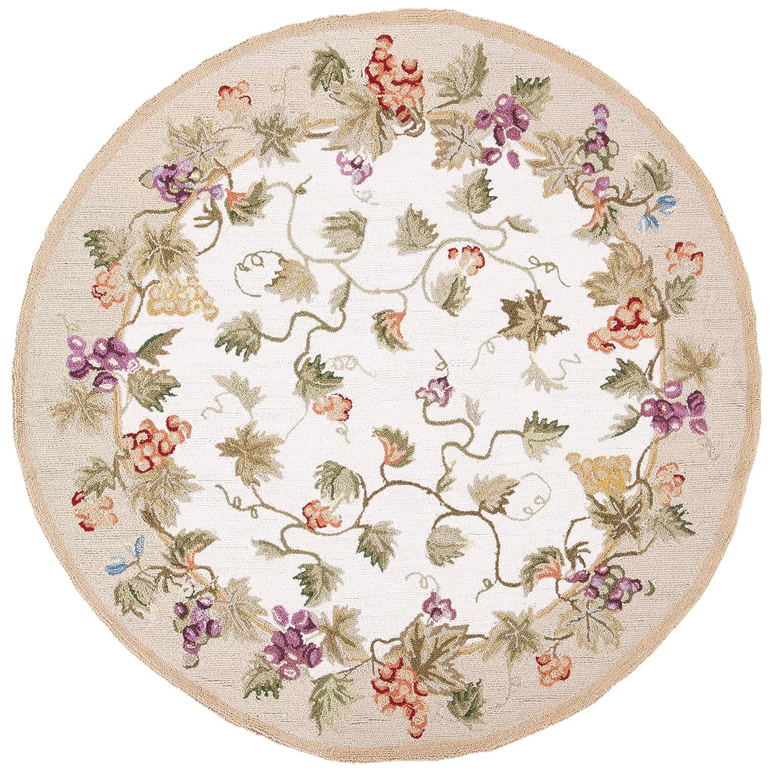 Chelsea HK116 Handmade Area Rug - 8' Round - Ivory - Safavieh
