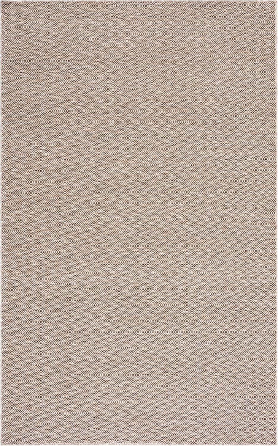 Hampton HTN230 Power Loomed Indoor/Outdoor Area Rug - Ivory/Black - 8'x10' - Safavieh.