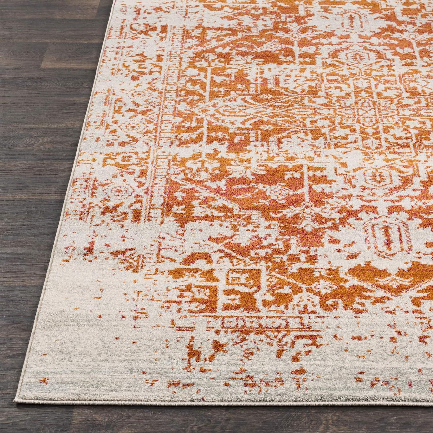 Livabliss Janine Vintage Medallion Area Rug,5'3" x 7'3",Burnt Orange