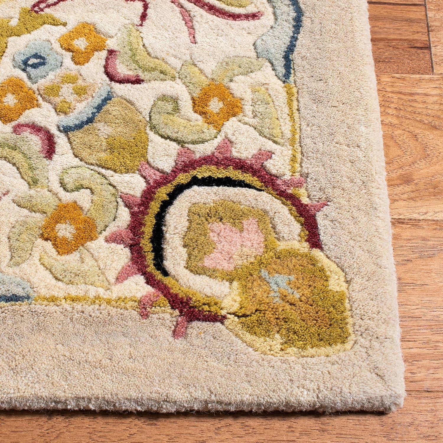 Savonnerie SAV202 Hand Tufted Area Rug - Sage/Beige - 5'x8' - Safavieh.