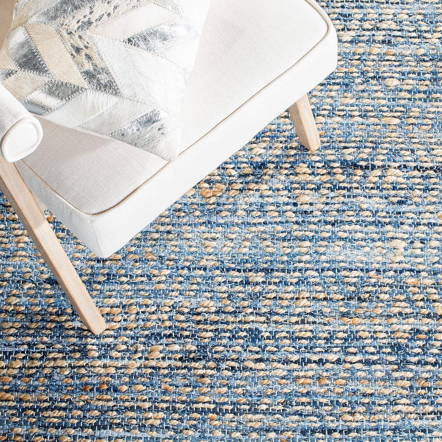 Cape Cod CAP351 Woven Indoor Area Rug - Natural/Blue - 10'x14' - Safavieh