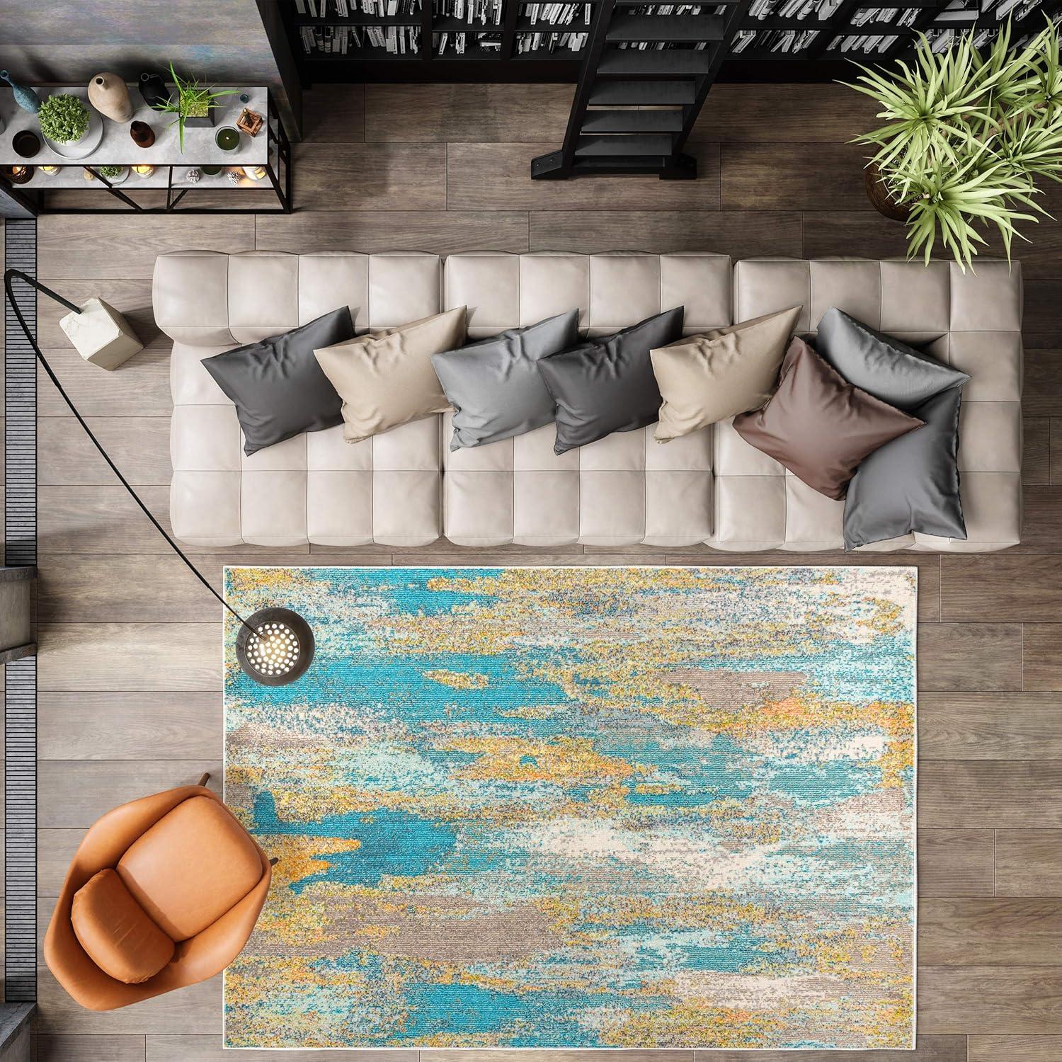 Contemporary POP Modern Abstract Vintage Waterfall Area Rug - JONATHAN Y