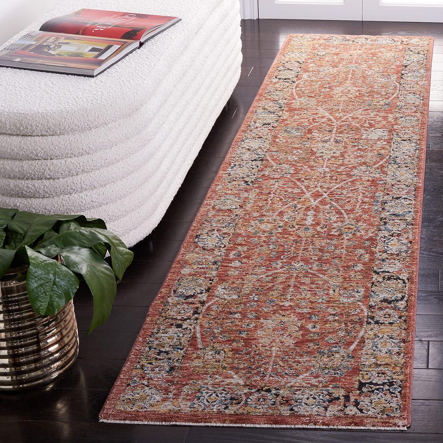 Silverado SVD112 Power Loomed Runner Rug - Rust/Blue - 2'x8' - Safavieh.