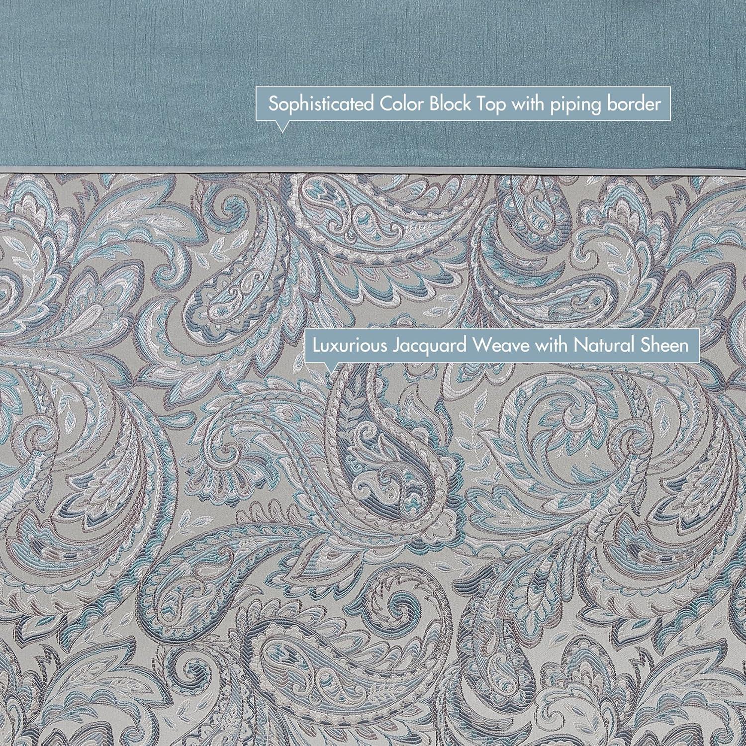 Madison Park Aubrey Paisley Jacquard Shower Curtain