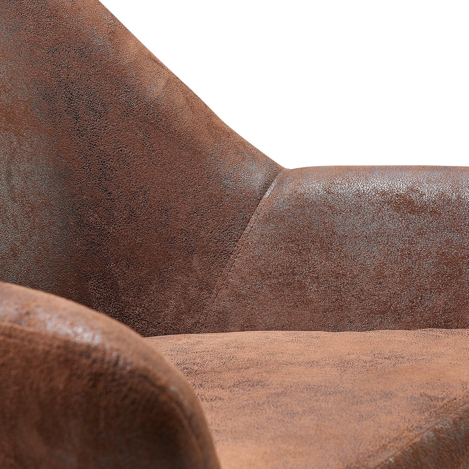 Ebern Designs Ringwold Armchair with Aged Fabric and Solid Wood Legs