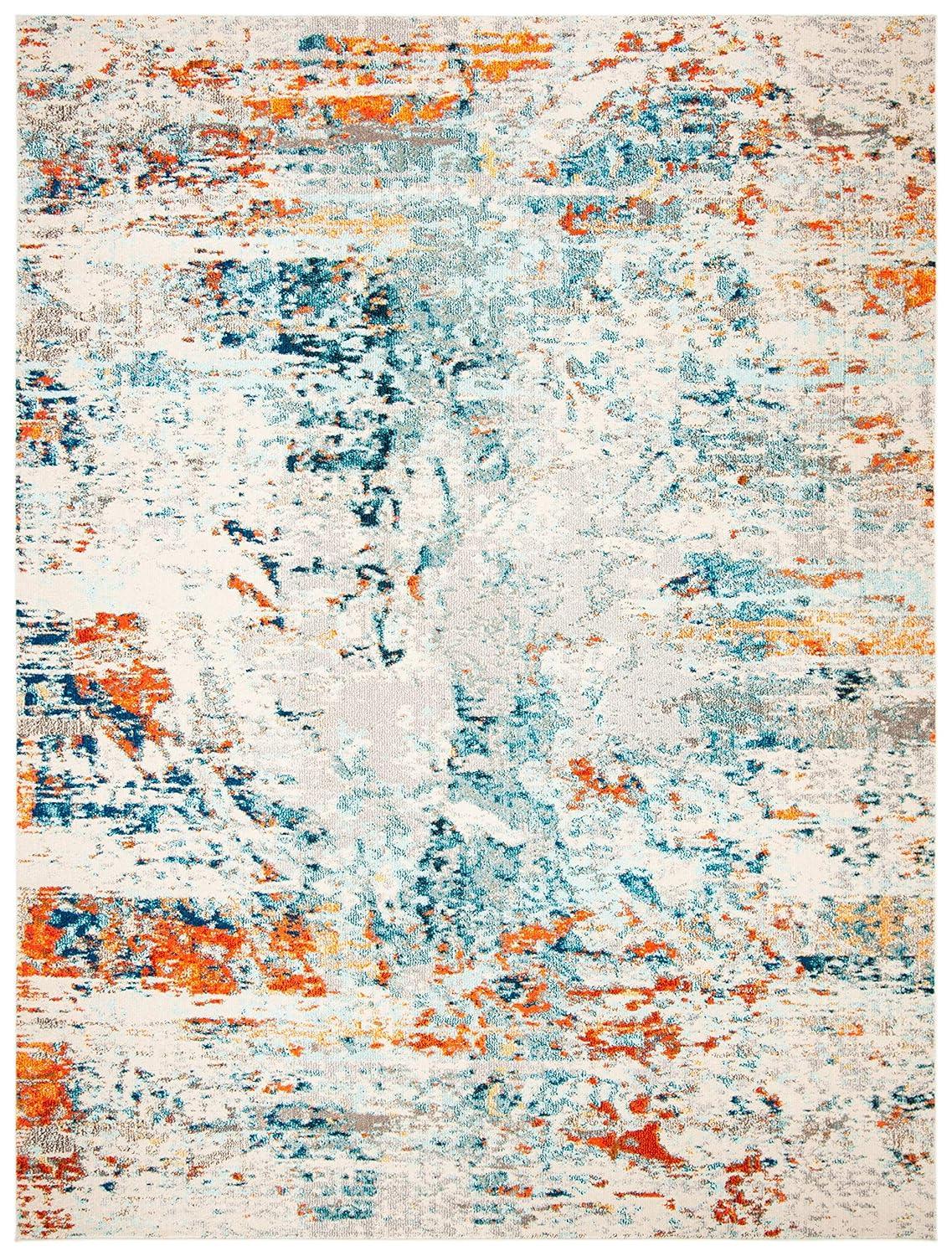 SAFAVIEH Madison Brooke Vintage Abstract Area Rug, Cream/Orange, 6' x 9'