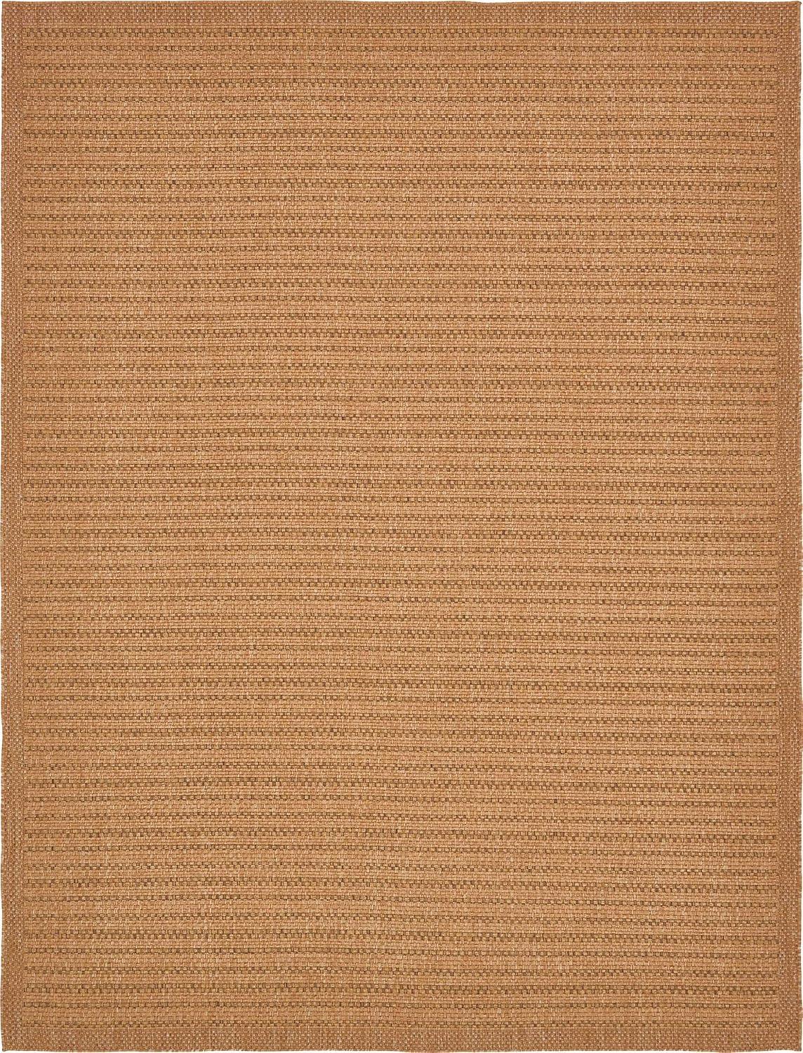 Unique Loom Outdoor Border Collection Area Rug - Checkered (9' x 12' Rectangle, Light Brown)