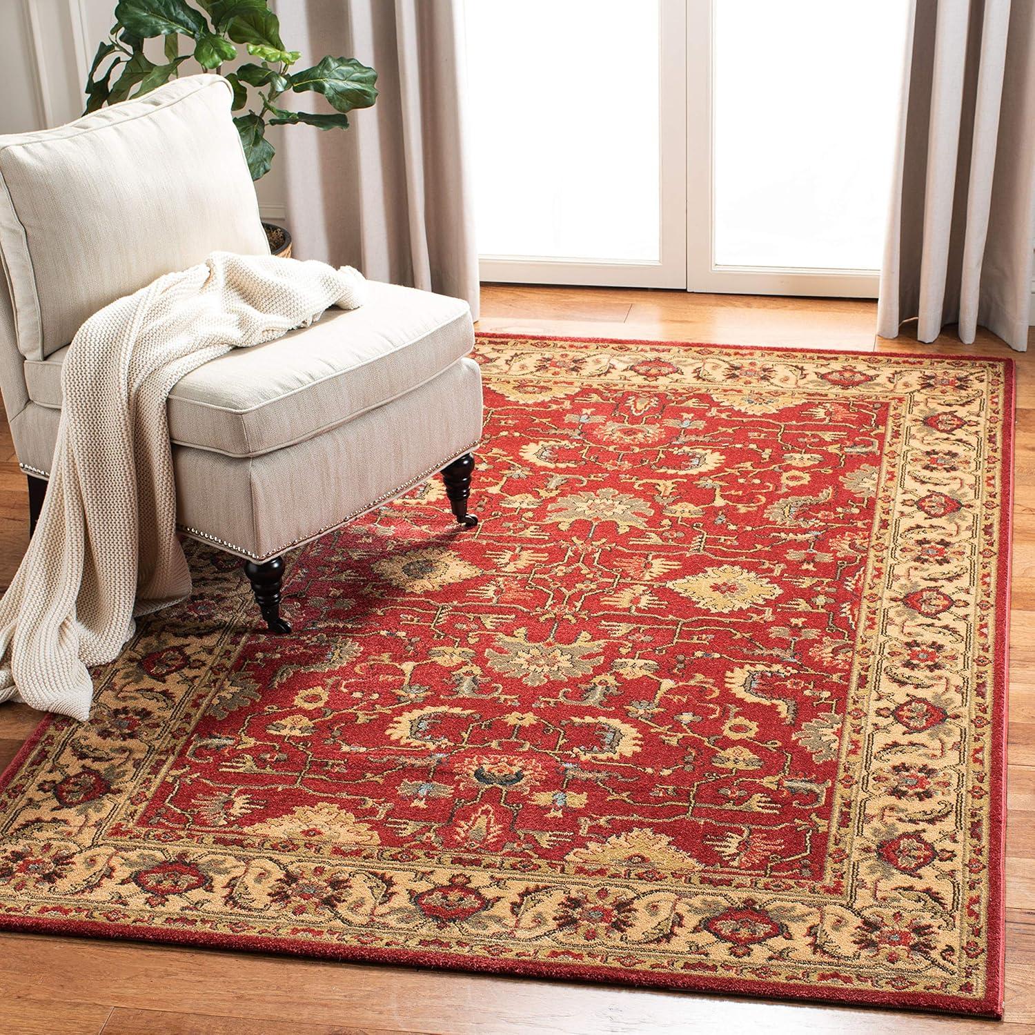 Mahal MAH693 Power Loomed Indoor Area Rug - Red/Beige - 4'x5'7" - Safavieh