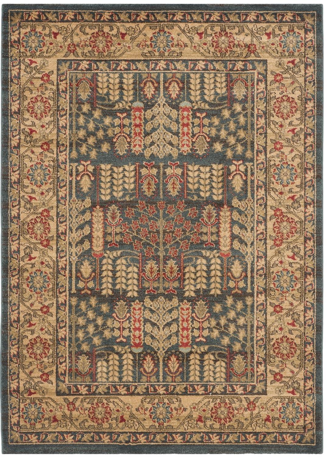 Mahal MAH697 Power Loomed Indoor Area Rug - Navy/Natural - 4'x5'7" - Safavieh.