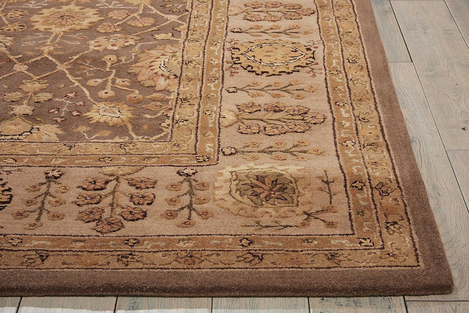 Nourison  Hand-tufted Area Rug Taupe 5'6" x 8'6" Contains Latex Silk, Wool Nature 5' x 8' Indoor Brown