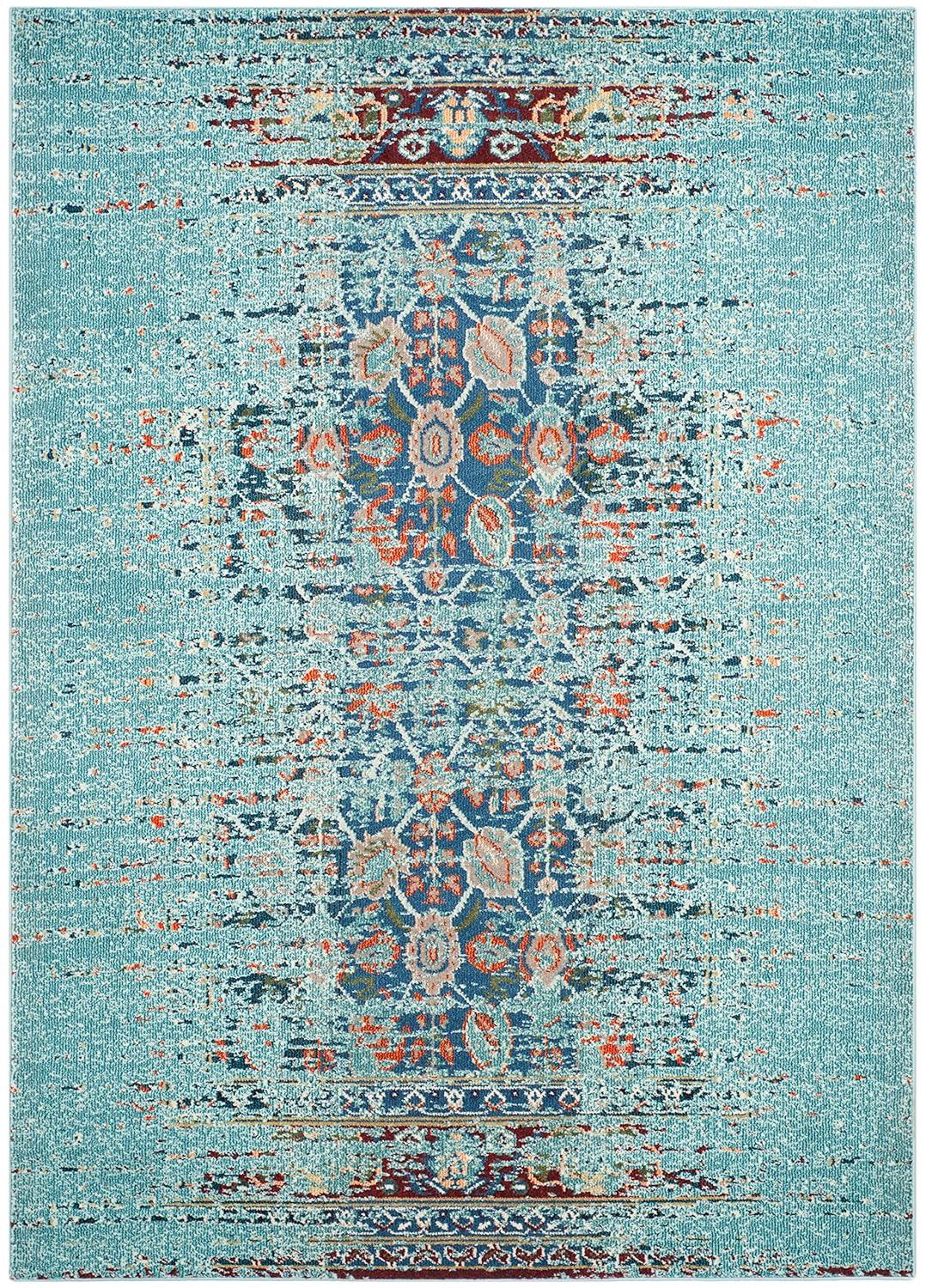 Monaco MNC208 Power Loomed Indoor Area Rug - Blue/Multi - 6'7"x9'2" - Safavieh