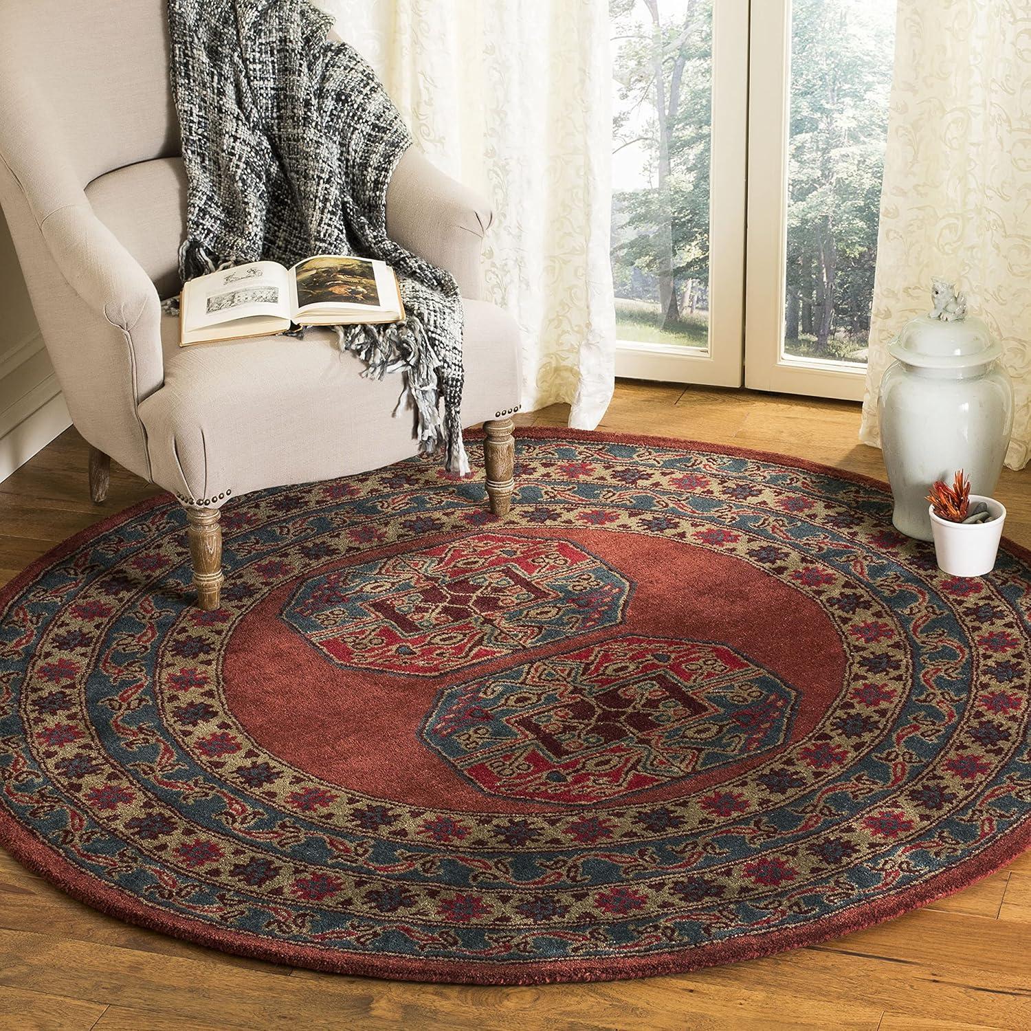 Heritage HG919 Hand Tufted Area Rug - Red - 5'x8' - Safavieh.