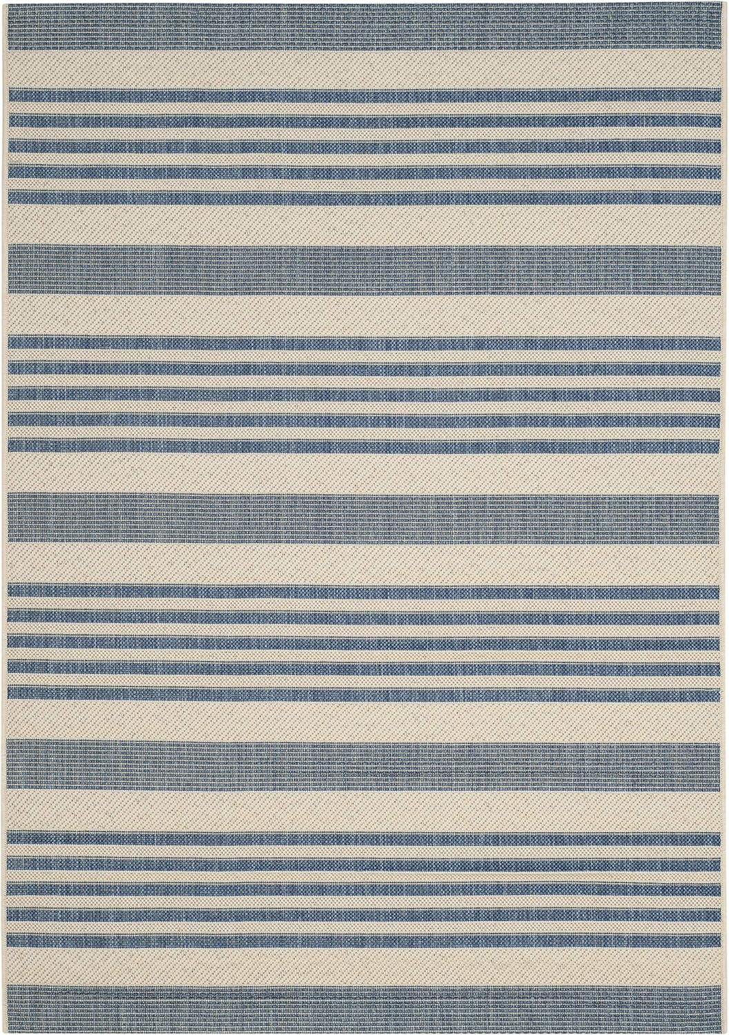 Courtyard CY6062 Power Loomed Indoor/Outdoor Area Rug - Beige/Blue - 4'x5'7" - Safavieh.