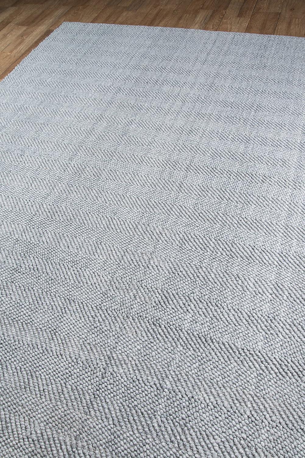 Erin Gates By Momeni 5'x8' Solid Woven Area Rug Gray: Modern Handmade Low Pile Polyester Rectangle Rug