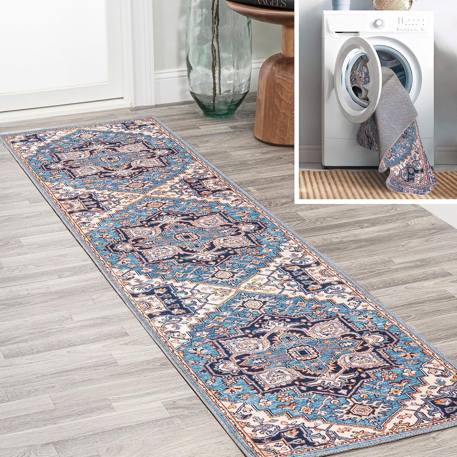 Cirali Ornate Large Medallion Washable Area Rug - JONATHAN Y