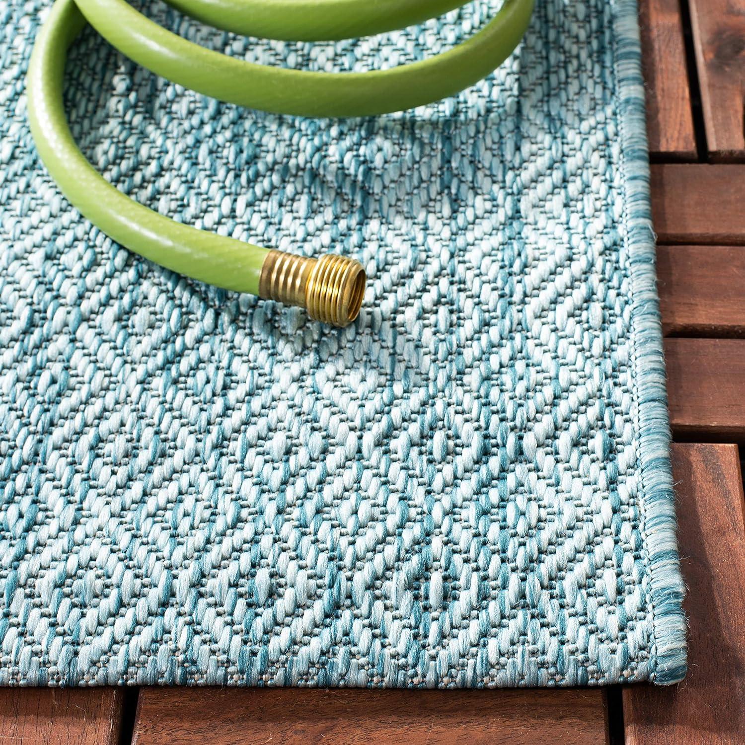 Aqua Square Easy Care Synthetic Indoor/Outdoor Rug