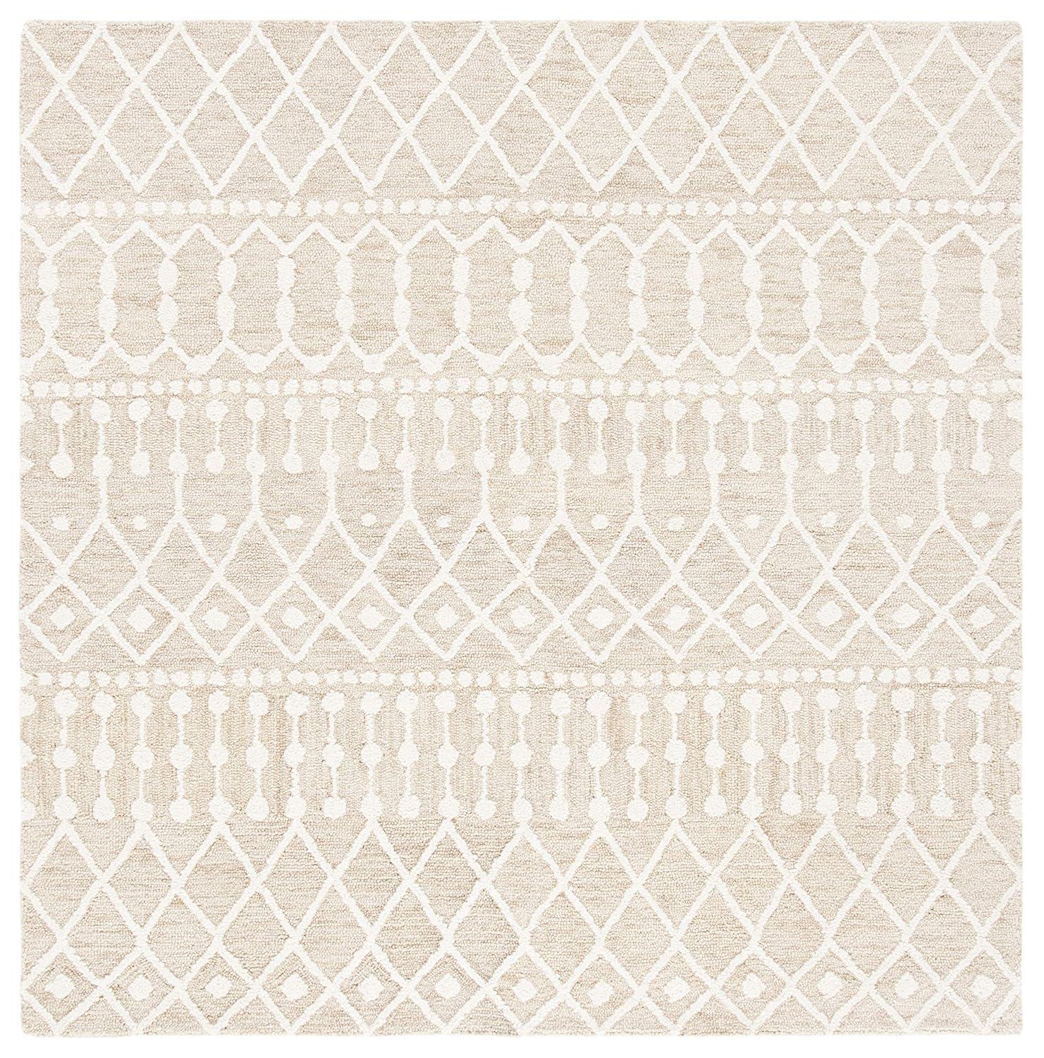Blossom BLM115 Hand Tufted Area Rug - Beige/Ivory - 6'x6' - Safavieh.