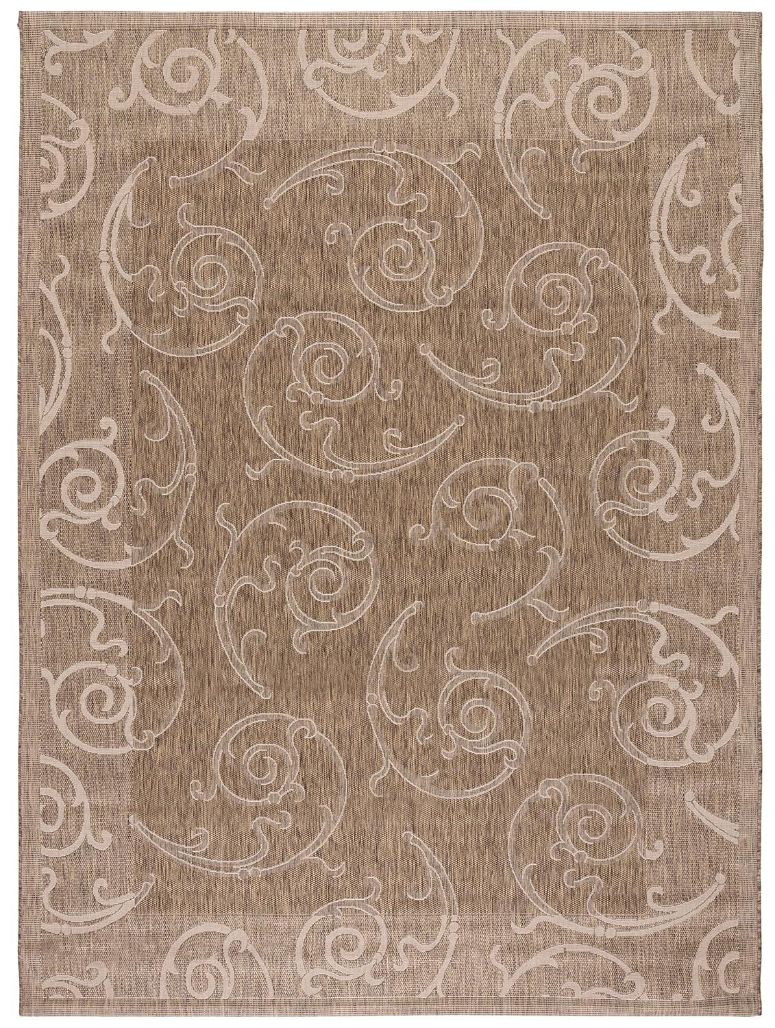 Courtyard CY2665 Power Loomed Indoor and Outdoor Area Rug - Brown/Natural - 9'x12' - Safavieh