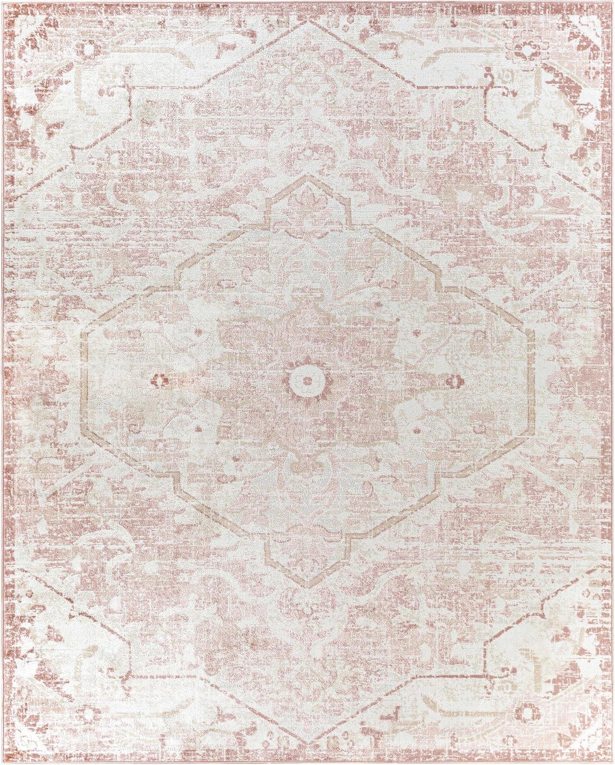 Serene Blush Square Synthetic Fur 7'10" Area Rug