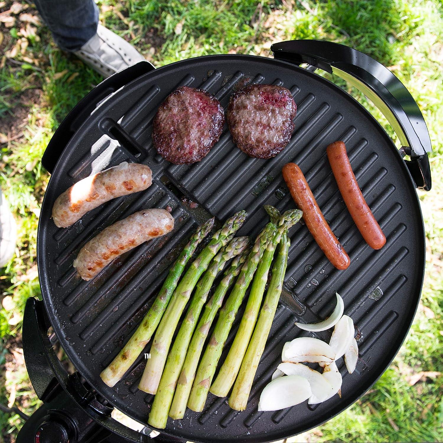 George Foreman Black Electric Indoor/Outdoor Grill with Smoker