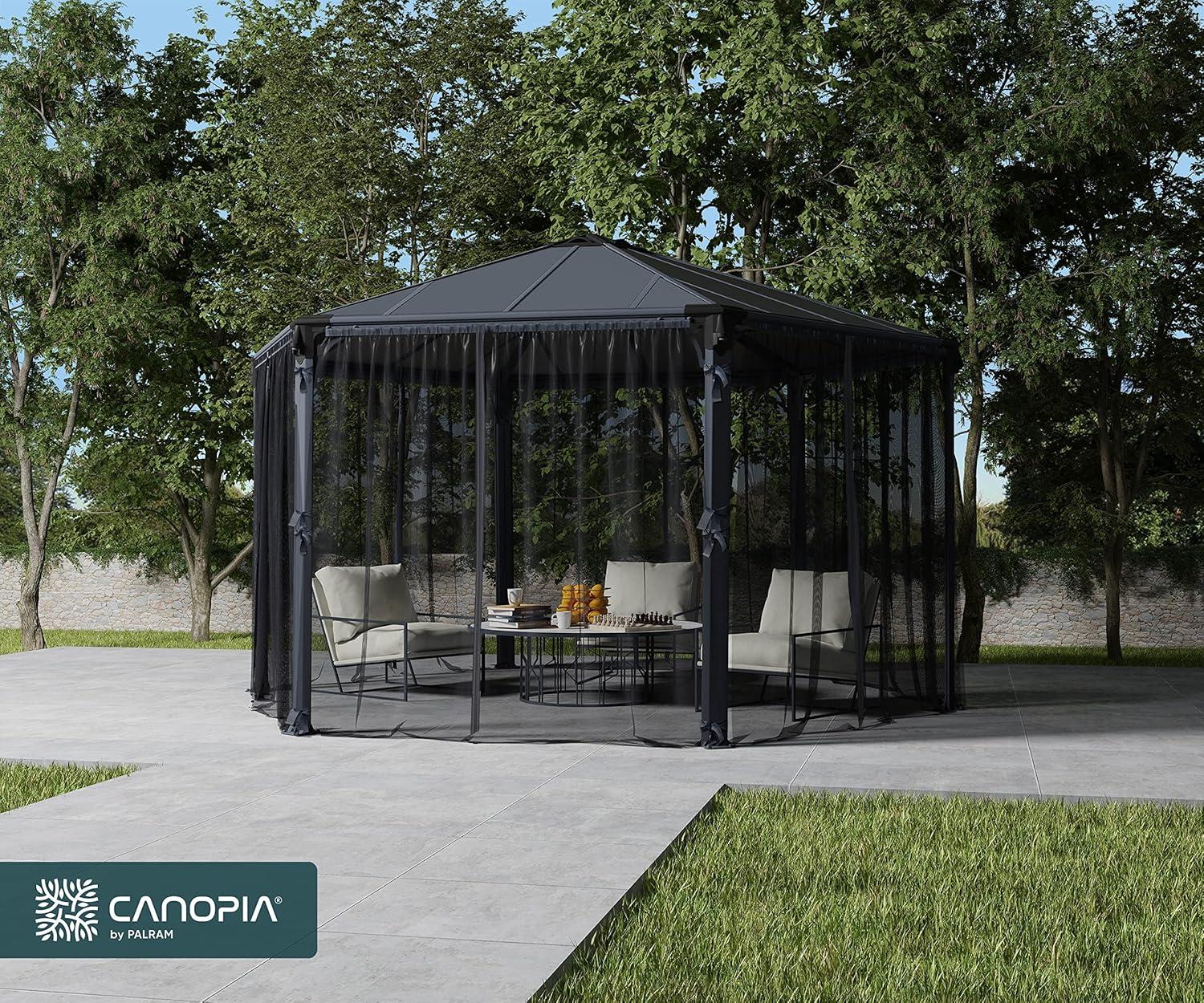 Gray Polyester Gazebo Netting Set for Roma and Monaco Models