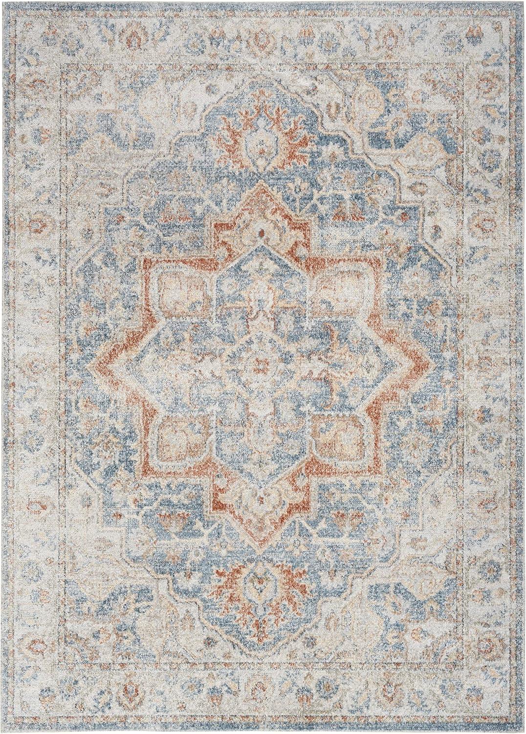 Nourison Washable Astra Vintage Medallion Indoor Flatweave Area Rug