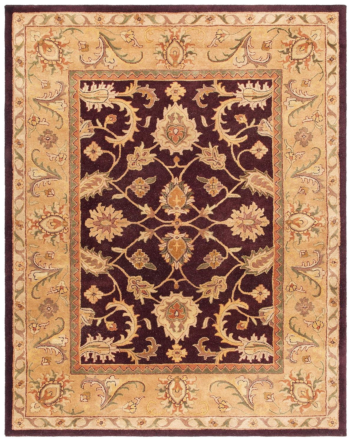 SAFAVIEH Classic Karolina Oriental Wool Area Rug, Dark Plum/Gold, 9'6" x 13'6"