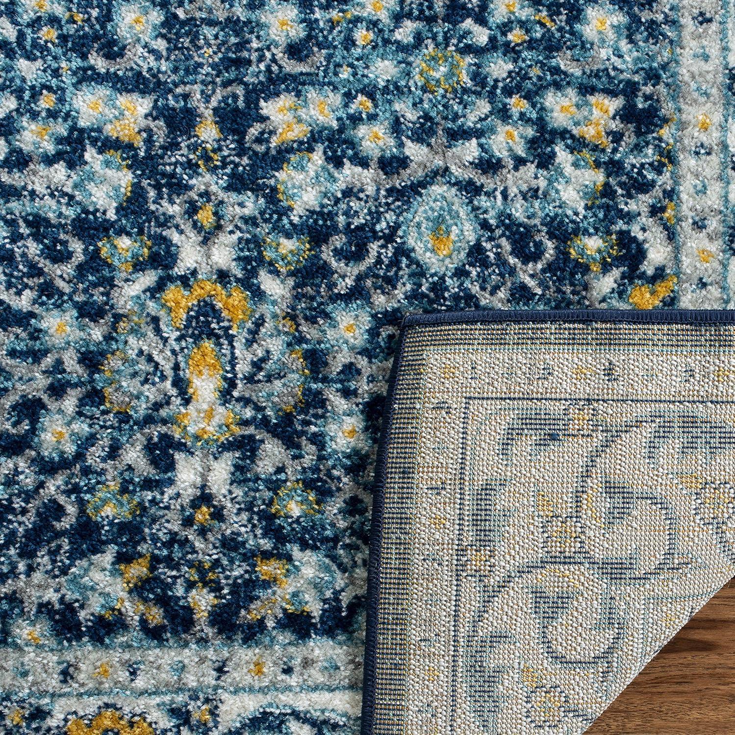 Madison MAD151 Power Loomed Indoor Accent Rug - Navy/Creme - 3'x5' - Safavieh