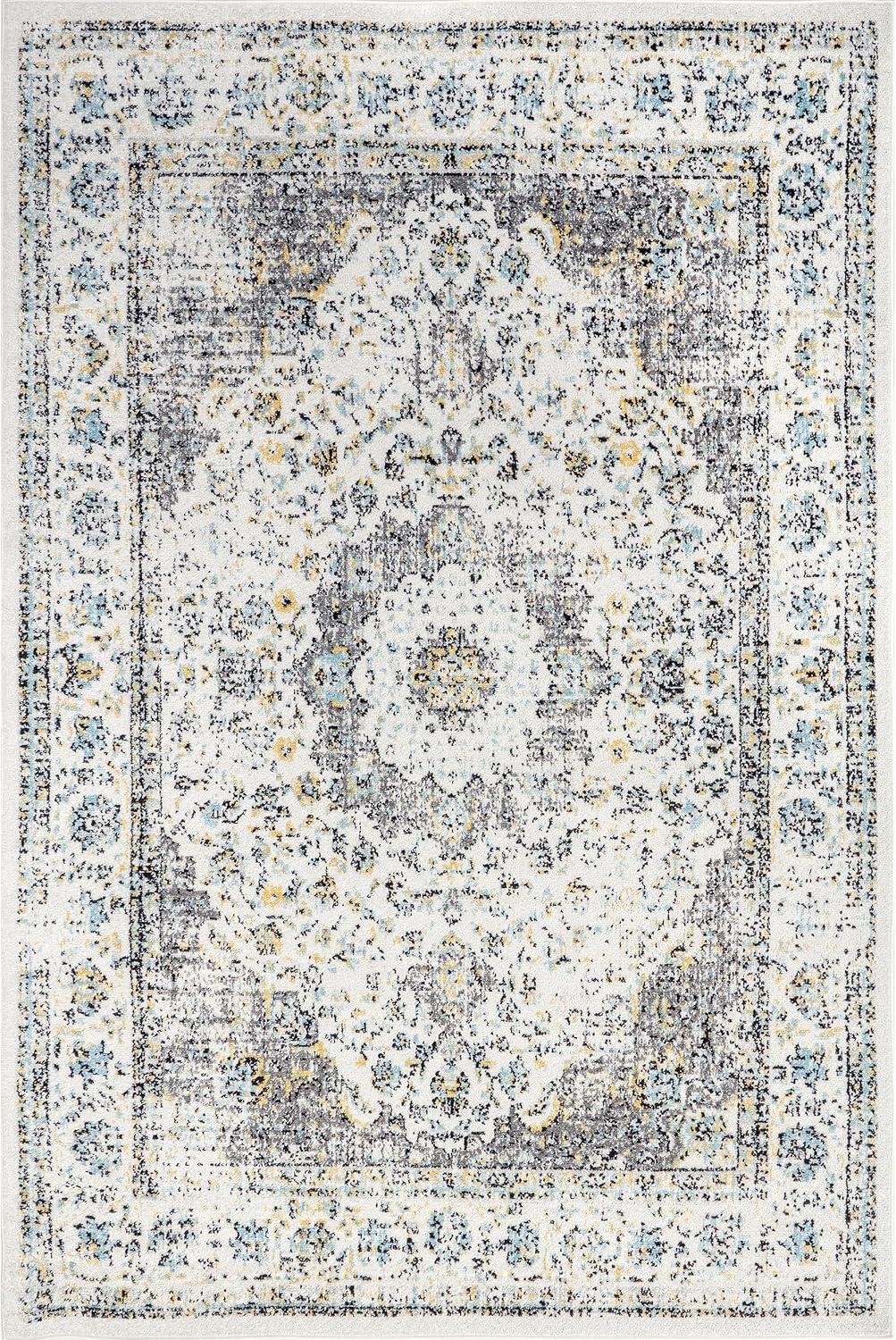 Verona Easy-Care Synthetic Gray Square Area Rug 8'x8'