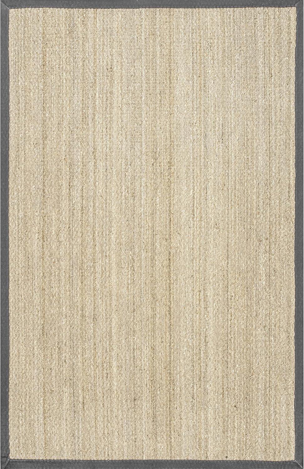 nuLOOM Elijah Seagrass Natural Area Rug, 4' x 6', Dark Gray