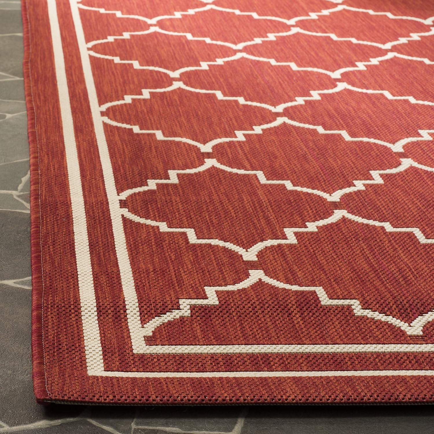 Courtyard CY6889 Power Loomed Indoor and Outdoor Area Rug - Red/Beige - 9'x12' - Safavieh