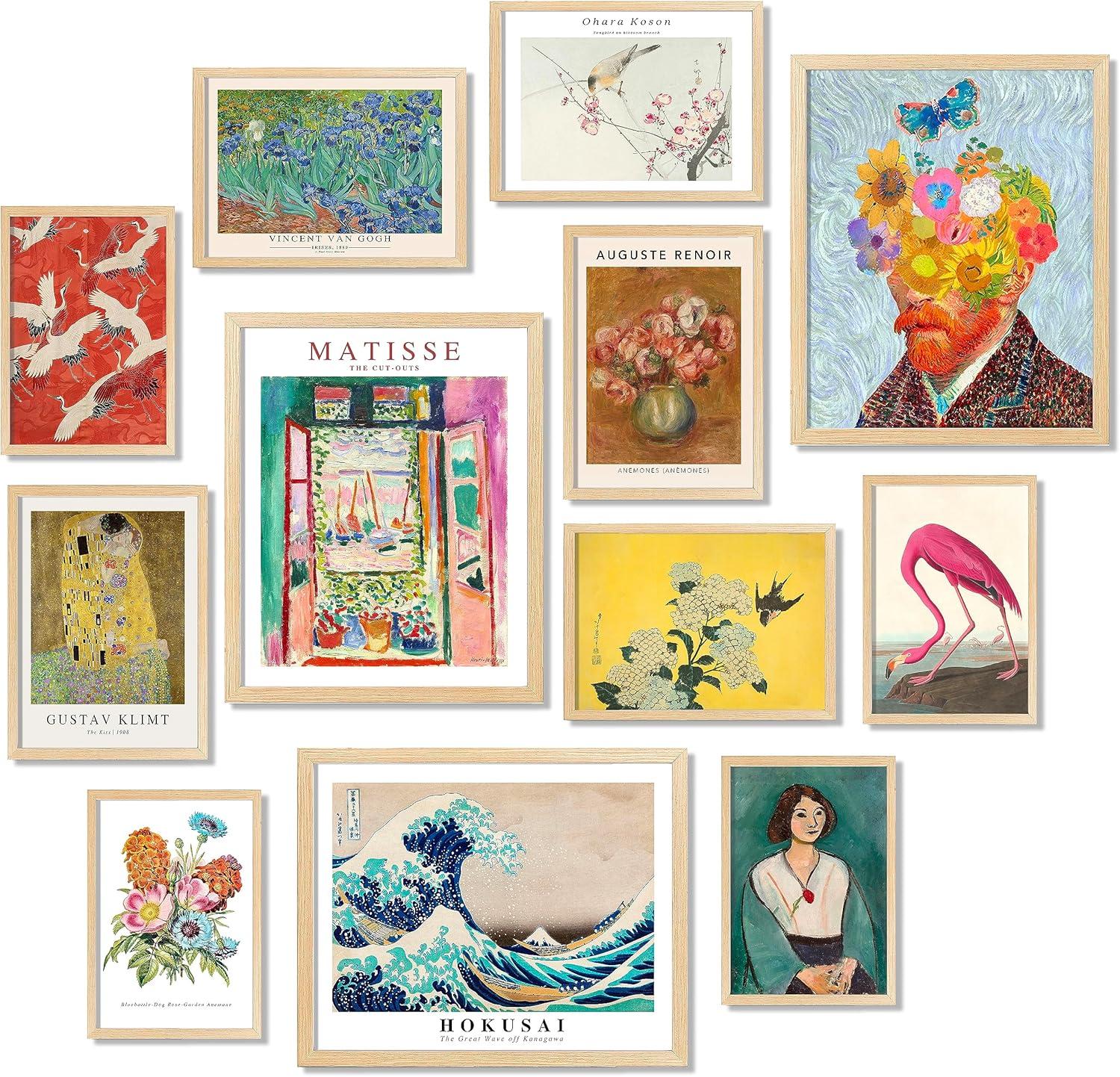 97 Decor Vintage Eclectic Wall Art Prints - Maximalist Funky Pictures, Bright Famous Artist Prints For Wall Decor, Gallery Colorful Art Posters For Bedroom (unframed)