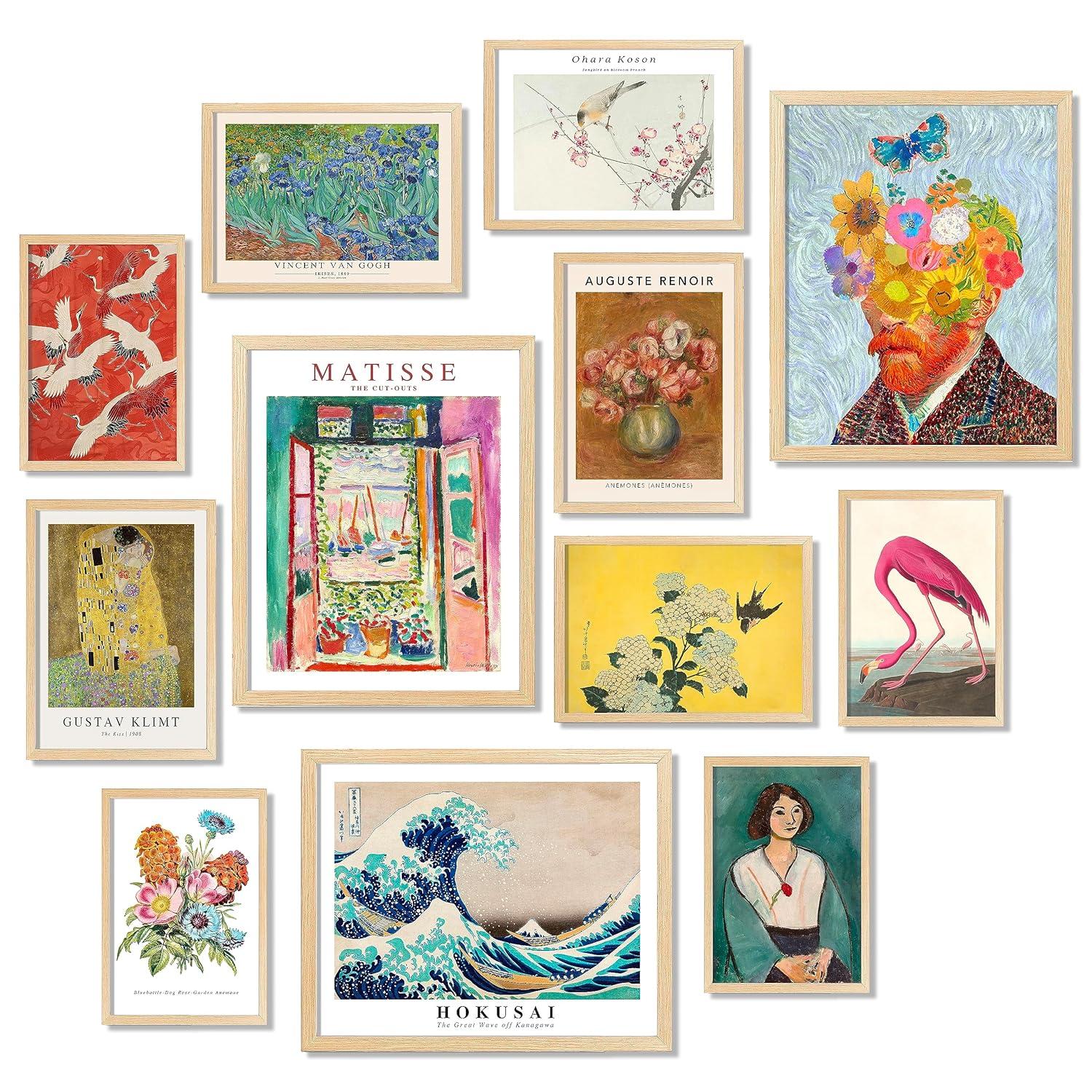 97 Decor Vintage Eclectic Wall Art Prints - Maximalist Funky Pictures, Bright Famous Artist Prints For Wall Decor, Gallery Colorful Art Posters For Bedroom (unframed)