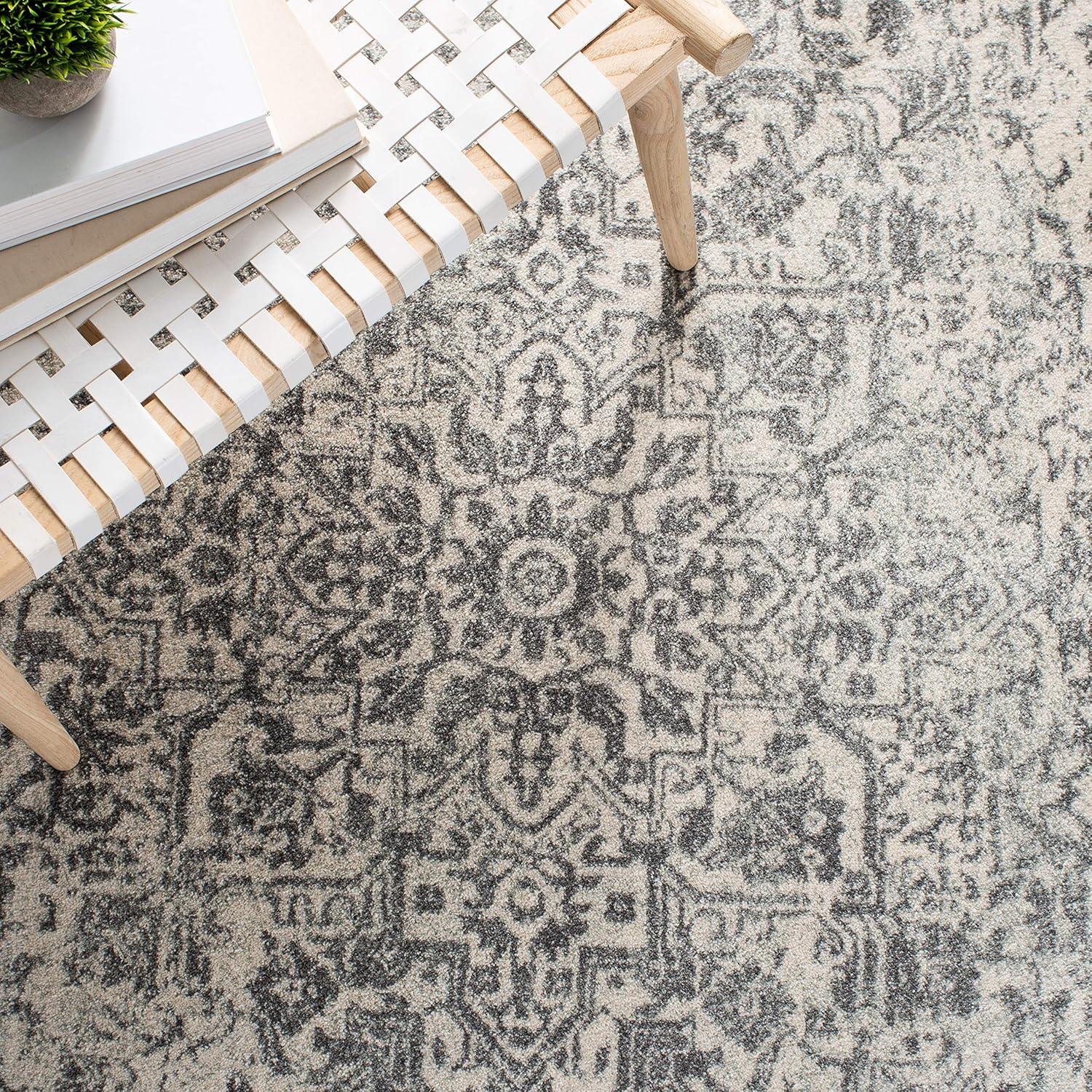 SAFAVIEH Evoke Trena Floral Area Rug, Ivory/Grey, 9' x 12'