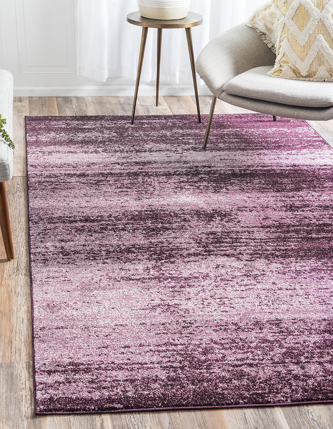 Violet Tufted Synthetic 9' x 12' Reversible Area Rug