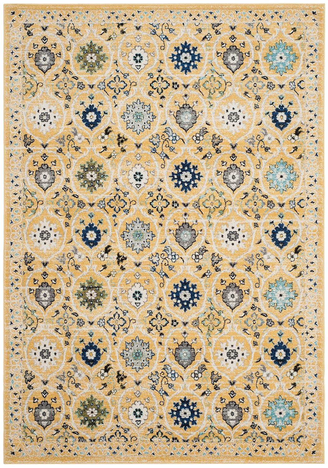 Evoke EVK210 Power Loomed Area Rug - Gold/Ivory - 4'x6' - Safavieh.